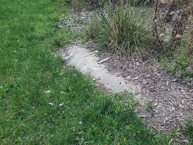 Close up look at original foundation of the water supply plant.